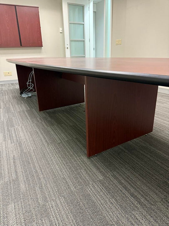 14' Boatshape Boardroom Table w/Electrical