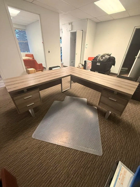 LH L-Shape Desk w/BF and F Peds