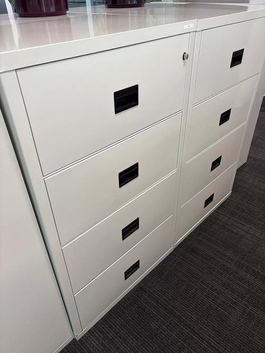 Metal 4 High Lateral Fireproof Cabinet w/Key