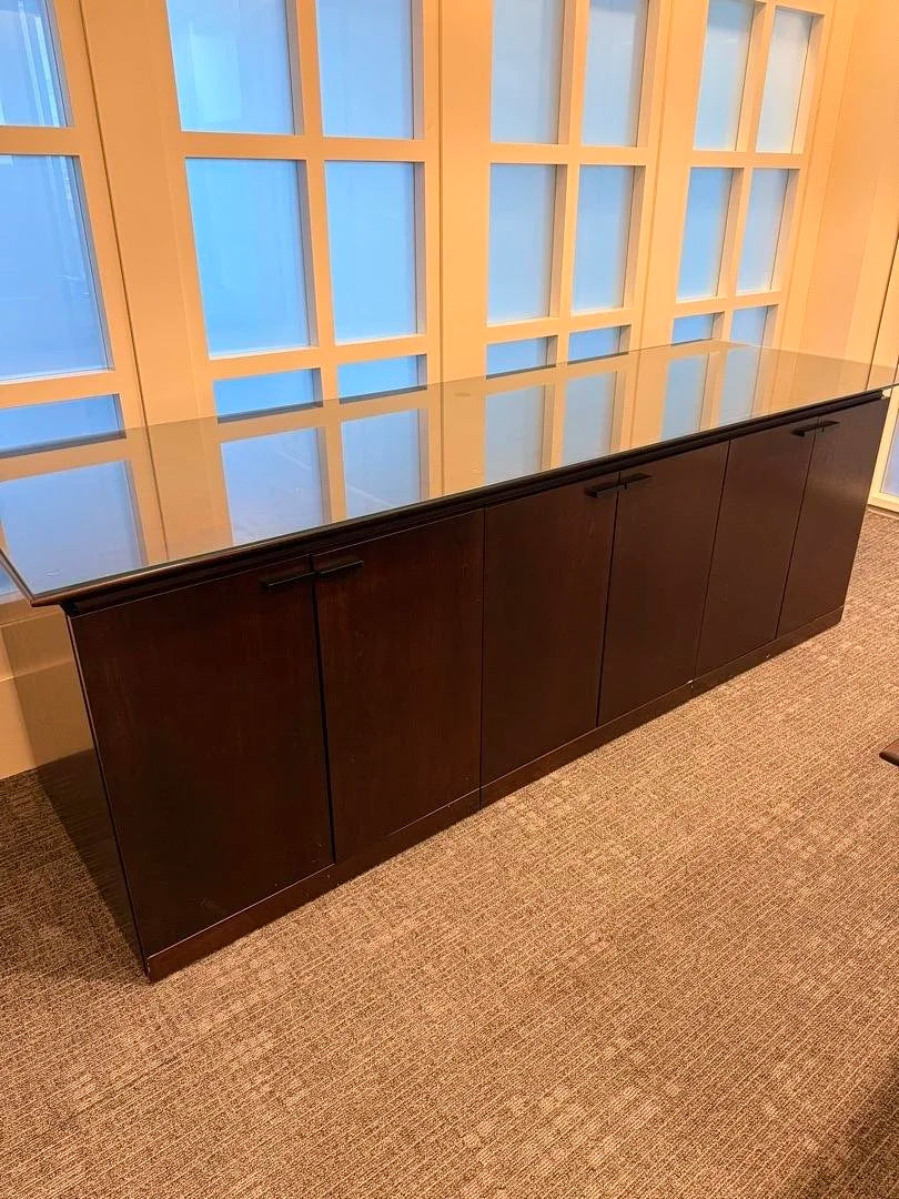 8' Wooden 6-Door Credenza