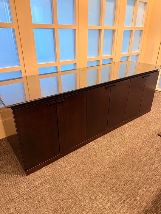 8' Wooden 6-Door Credenza