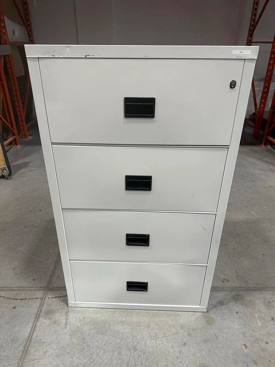 Metal 4 High Lateral Fireproof Cabinet w/Key