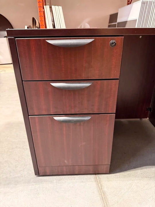 LH Bullet L-Shape Desk w/BBF Ped  (Surface Scratches)