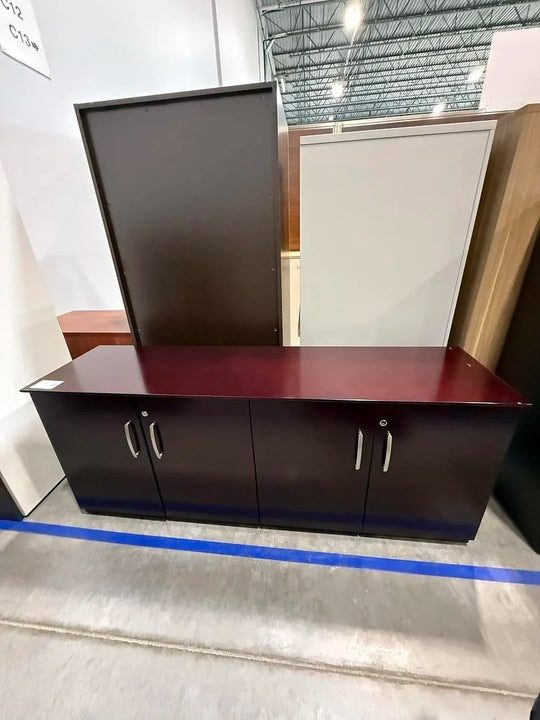 Wooden 4 Door Credenza  (Small Scuffs)