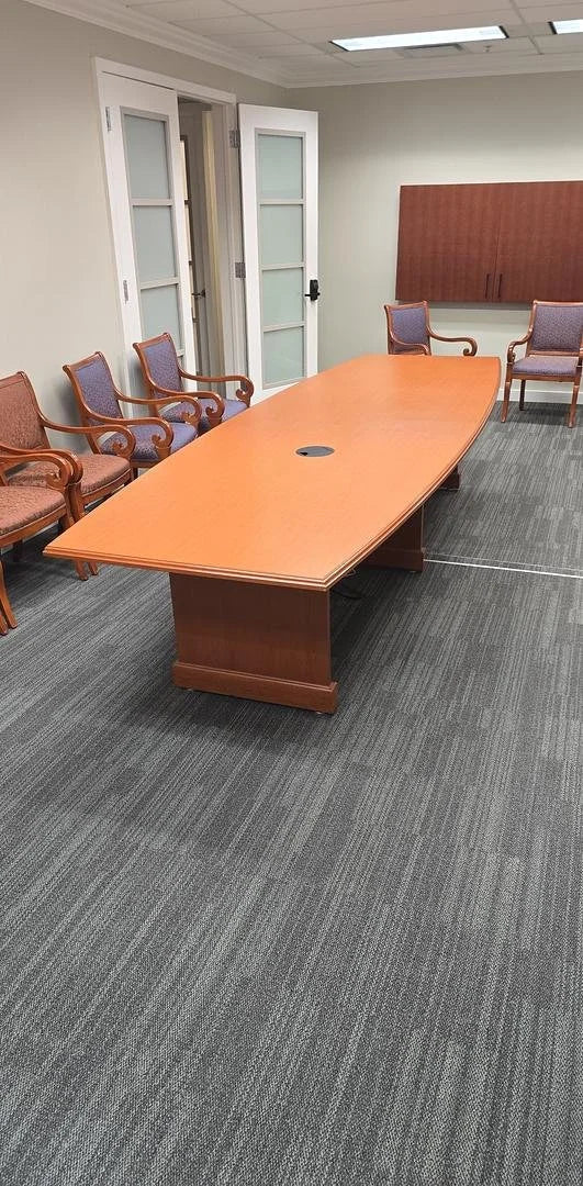 12' Boatshape Boardroom Table w/Electrical