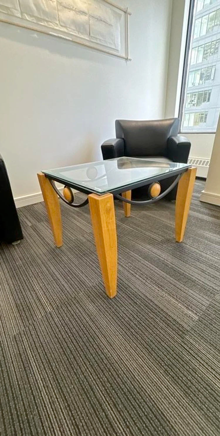 Rectangle Glass Top Side Table