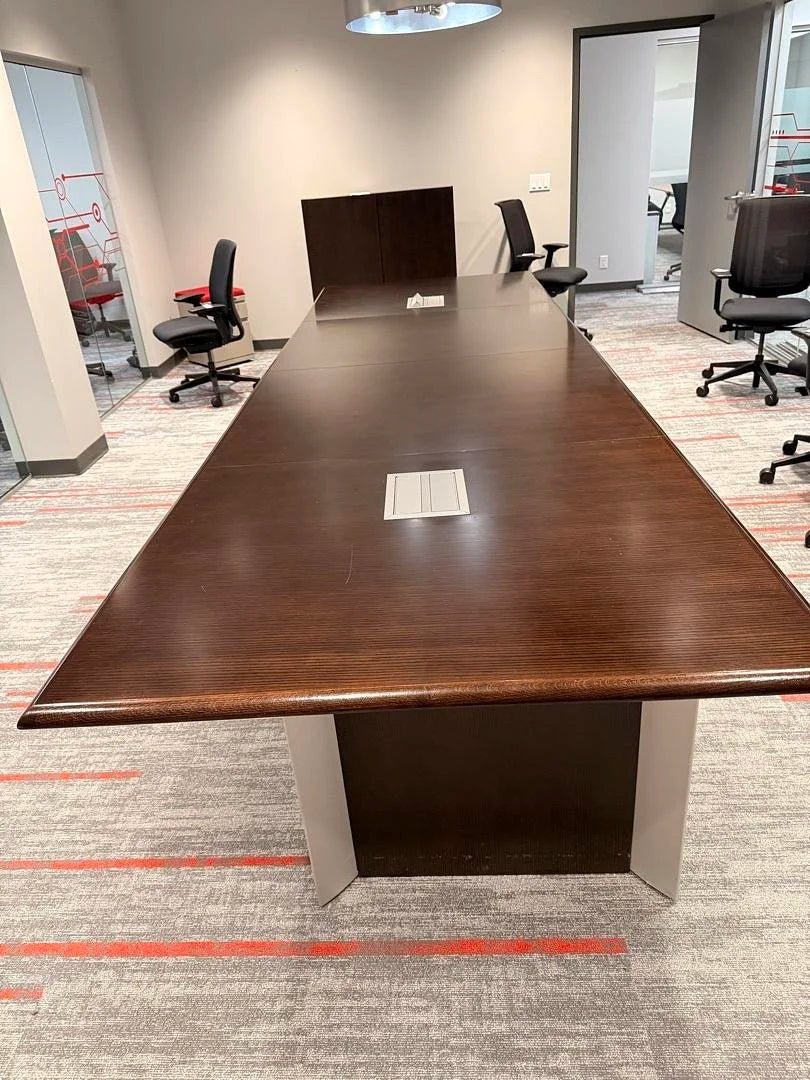 14' Rectangle Boardroom Table w/Electrical (Faded Edges)