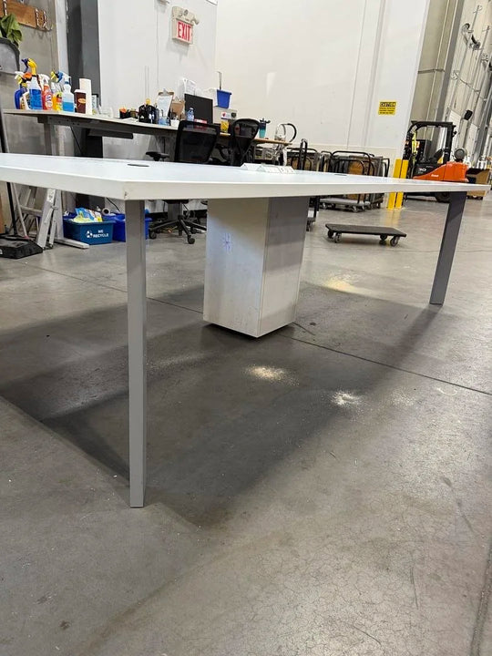 9' Rectangle Boardroom Table w/Electrical (One Piece Top)