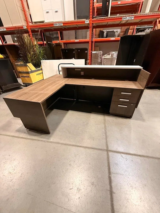 LH L-Shape Reception Desk w/BBF Ped